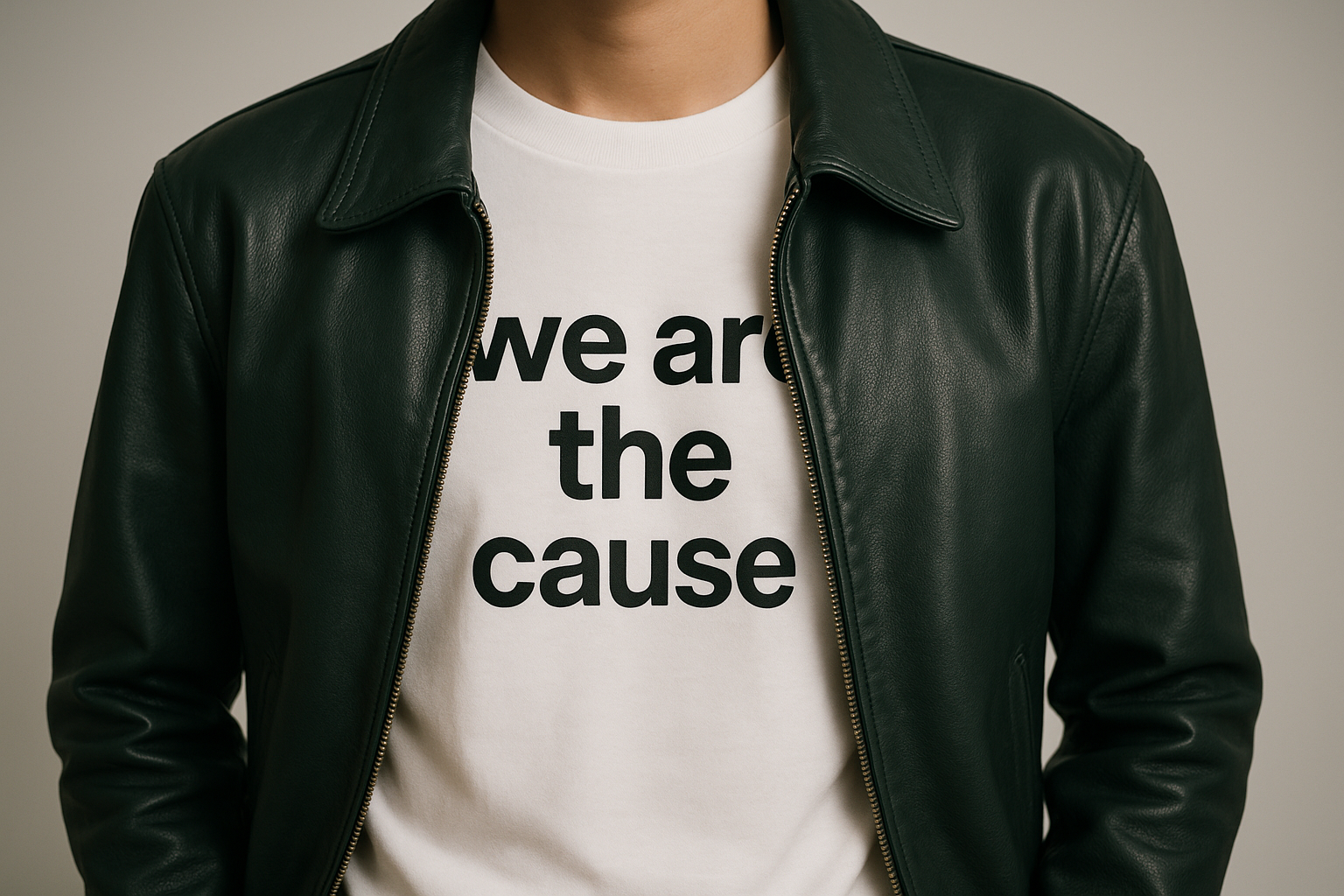 Can you write we are the cause on the t-shirt